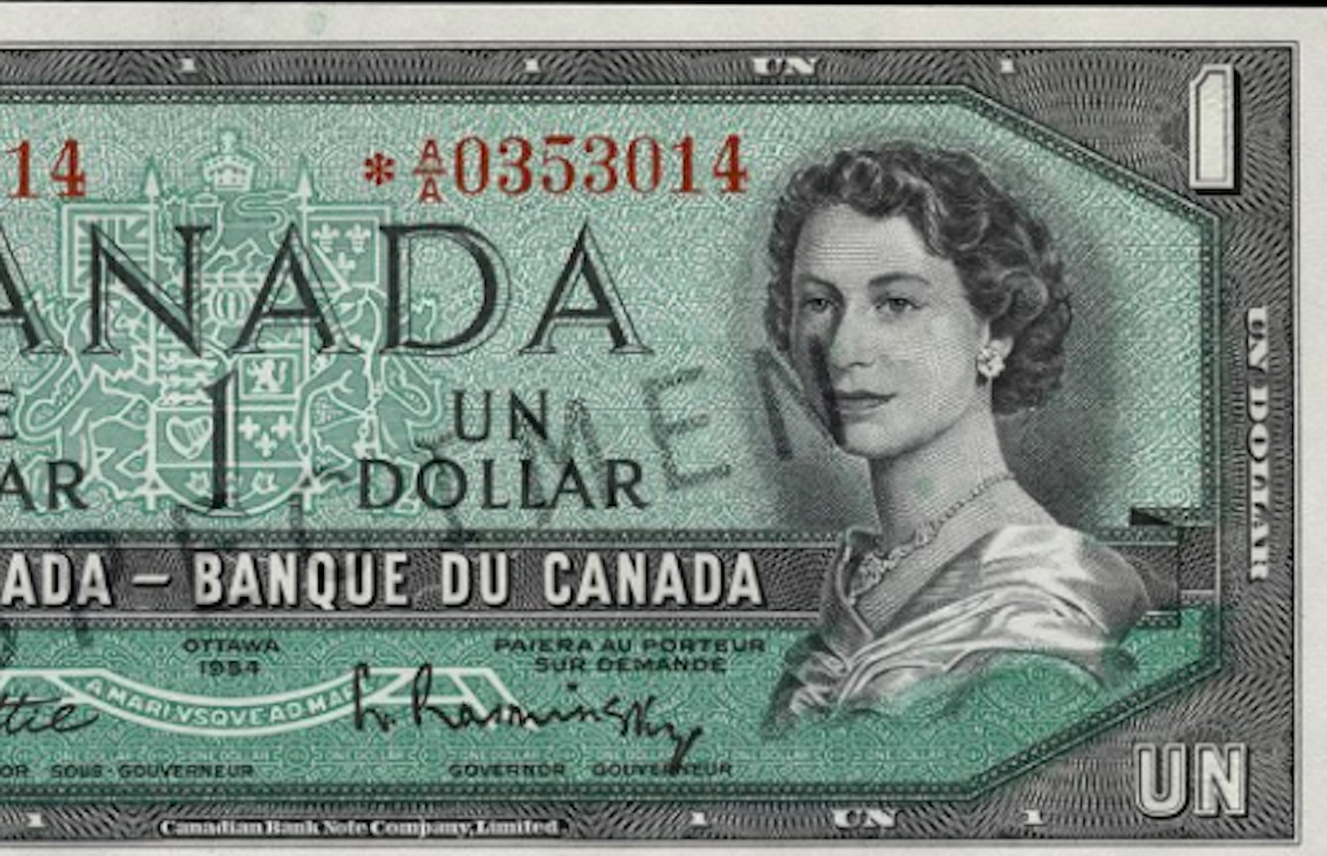 Canadian $1 note (1954)